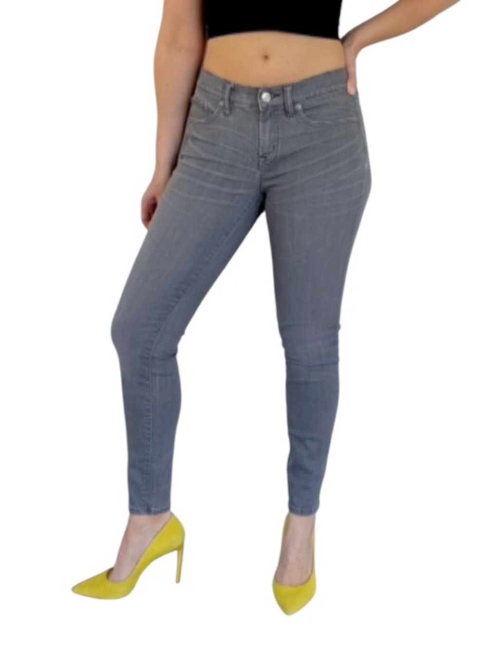 J. Crew Toothpick medium gray mid rise spandex stretch skinny jeans size 26